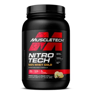 NitroTech Whey Gold – Proteína 100% Whey con Aislado y Péptidos | MuscleTech
